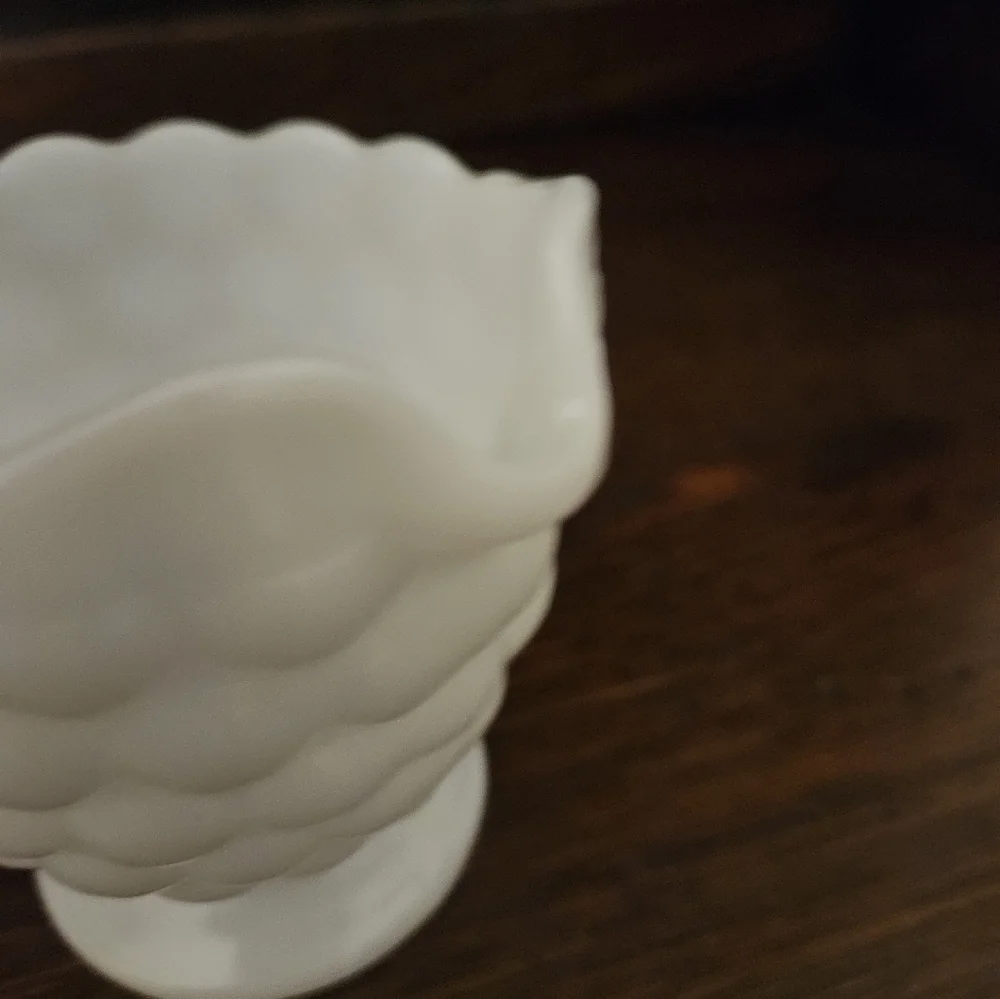Vintage milk glass bubble creamer.